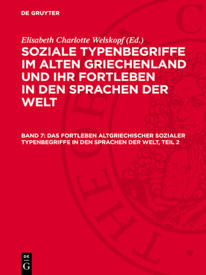 cover image of Das Fortleben altgriechischer sozialer Typenbegriffe in den Sprachen der Welt, Teil 2